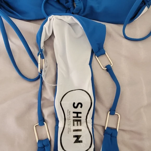 Shein 2 Piece Halter tie Bikini Swimsuit, Blue, Size Small. - Picture 4 of 4